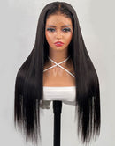 Jessies Wig (Can Do Ponytail ) Straight Full Lace Wig With 4C Hairline Edge Human Hair Wigs Preplucked Hairline