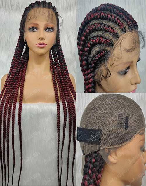 Jessies Wig Full Handmade Box Braided Wigs For Women knotless Braids Lace Wig With Baby Hair