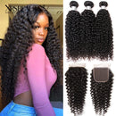 Xrs Beauty Hair 5x5 HD Lace Closure Kinky Curly With 3 Bundles [CW05]