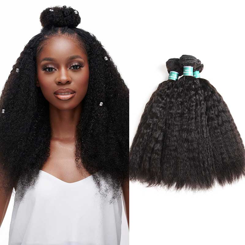 Ali Grace 3pcs Kinky Straight Virgin Human Hair Bundles