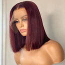 Dola Hair 99J Burgundy Short Bob T Part Lace Front Human Hair Wig