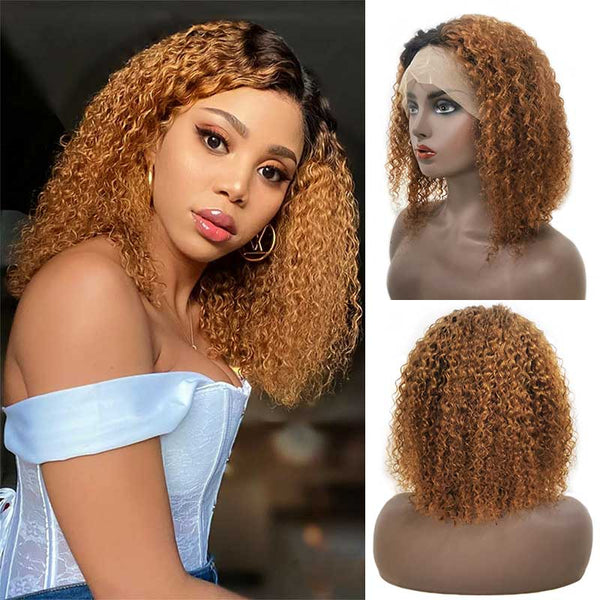 Aligrace 13x4 Lace Curly BoB Wigs Ombre 1B/30