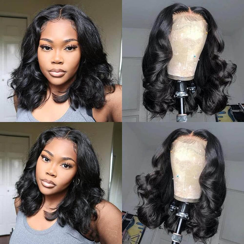 Aligrace Hair 13x4 HD Lace Frontal Body Wave Bob Wig