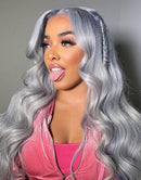 Jessies Wig 13x4 Light Grey Lace Front Wigs Glueless 4x4 Lace Closure Wig