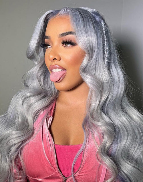 Jessies Wig 13x4 Light Grey Lace Front Wigs Glueless 4x4 Lace Closure Wig