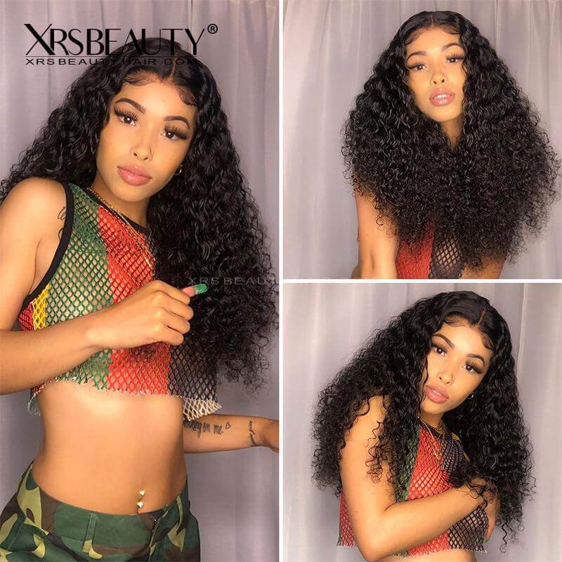 Xrs Beauty Hair 13x5 Lace Front Human Hair Water Wave Wig Pre Plucked Natural Layered Edge Hair [LFW07]