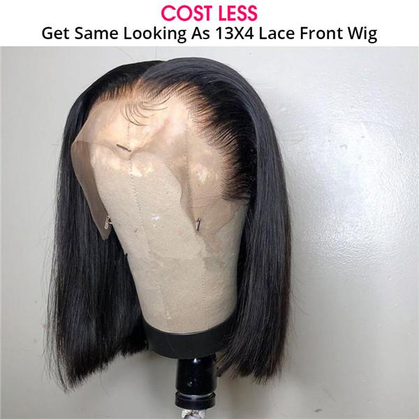 13x5x2 T PART LACE BOB WIG SILKY STRAIGHT 150% Density Can Part Anyway