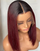 Jessies Wig 13x6 13x4 HD Lace Ombre Burgundy Bob Lace Front Wigs 5x5 Human Hair Closure Wigs