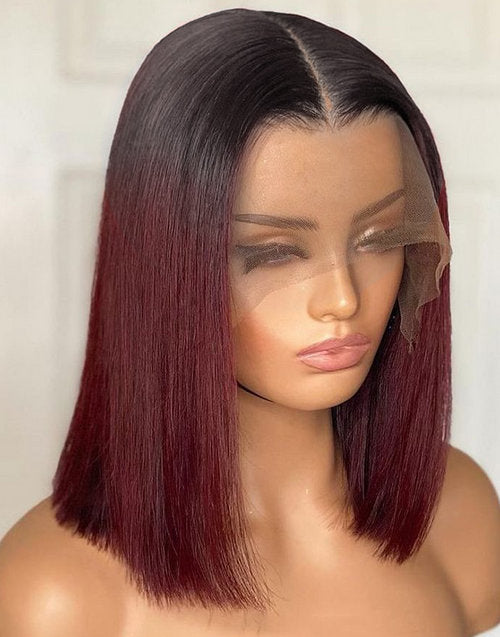 Jessies Wig 13x6 13x4 HD Lace Ombre Burgundy Bob Lace Front Wigs 5x5 Human Hair Closure Wigs