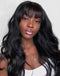 Jessies Wig Body Wave True Scalp Wig With Bangs Glueless Human Hair Wig With Fringe