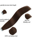 Jessies Wig Tape in Extensions Darkest Brown Straight Human Hair Extensions