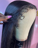 Jessies Wig Crystal HD Lace 4C Kinky Edge Baby Hairline Straight 4x4 Lace Wig Glueless Human Hair Wig