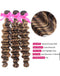 Jessies Wig Highlight Brown P4/27 Loose Deep Wave 3 Bundles With Closure Human Hair Weave Bundles With Closure