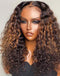 Jessies Wig Highlight Brown Curly 13x4 Lace Front Wig Full 4x4 Lace Closure Human Hair Wig