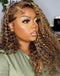 Jessies Wig Glueless Invisiable Crystal HD Lace Highlight Brown Curly 13x4 5x5 Lace Wig Honey Blonde Human Hair Wig