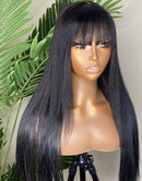 Jessies Wig Glueless Straight 13x5 Lace Front Wig With Bangs Crystal HD Lace Wig