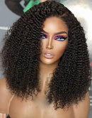 Jessies Wig Afro Kinky Curly 4x4 Crystal HD Lace Wig With Natural Kinky Edge Baby Hair Line Glueless Wig