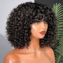 Aligrace MLG Series Full Machine Curly Human Hair Wigs With Bangs