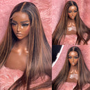 Dola Hair Highlight Straight Lace Closure Wig Brazilian 180 Density