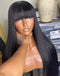 Jessies Wig Glueless Straight 13x5 Lace Front Wig With Bangs Crystal HD Lace Wig