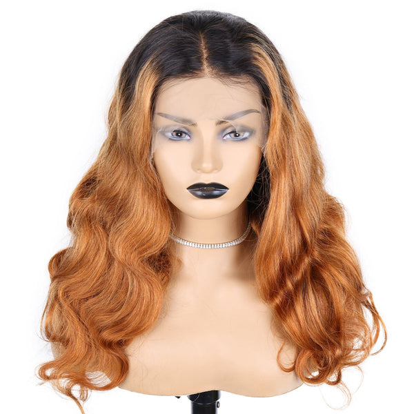 Xrs Beauty Hair 13x4 Lace Front Ombre Wavy Wig With Pre-Plucked Natural Hairline [CXW14]