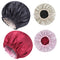 Dola Hair 2Pcs Elastic Band Adjustable Large Satin Silk Bonnet Sleep Cap