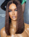 Jessies Wig Chocolate Brown Straight 13x4 Lace Front Bob Wig Glueless Human Hair Wig Double Drawn