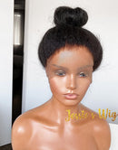 Jessies Wig 360 Full Lace Frontal Wig Kinky Straight Lace Front Human Hair Wigs Can Do Half Up Half Down