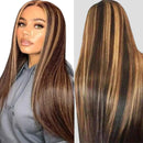 Ali Grace 13x4 Lace Front  Straight Hair Wig Highlight Brown Color