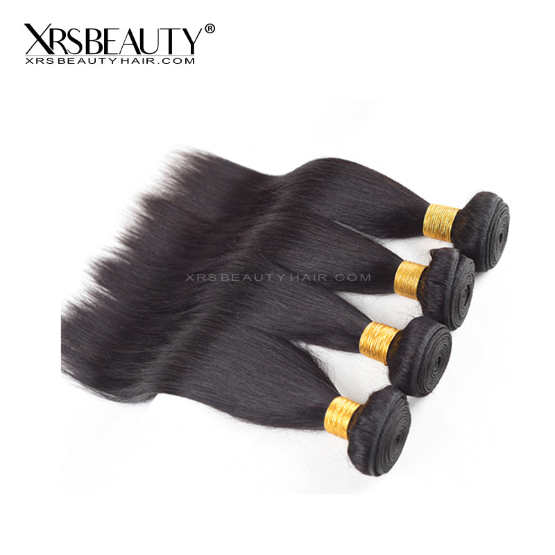 Xrs Beauty Hair 4 pcs Straight Brazilian Virgin Hair Bundle [WEFT13]