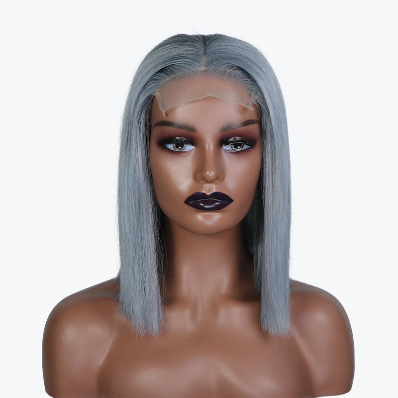 TIKTOK USA ONLY Grey Bob 4x4/13x4 Lace Frontal Straight Wig High Quality Summer Style Colored Wig