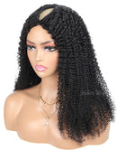 Jessies Wig Thin V Part Wig Glueless Kinky Curly Human Hair Wig No Leave-Out