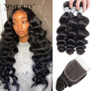 Xrs Beauty Hair 5x5 HD Lace Closure Loose Wave With 3 Bundles [CW04]