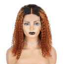 Xrs Beauty Hair Ombre Brown Curly 13x4 Lace Front Wig 180% Density  Brazilian Virgin Hair Lace Front Pre Plucked [CXW15]