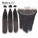 Xrs Beauty Hair 3 Straight Human Hair Bundles with 13x4 Lace Frontal [FW03]