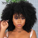 Xrs Beauty Hair 13x4 Afro Kinky Curly Wig with Bangs 100% Human Hair Lace Front Wig [CFW86]