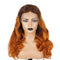 Xrs Beauty Hair Ginger Hair with Dark Roots Wavy Human Hair Lace Front Wigs With Pre-Plucked Natural Hairline [CXW08]