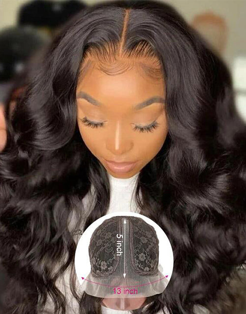 Jessies Wig Flash Sale 20" Brazilian Body Wave 13X5X1 T Part Wig Glueless Human Hair Wig