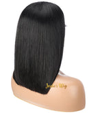 Jessies Wig Thin V Part Wig Short Bob Straight Human Hair Wig No Leave-Out