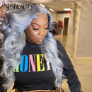 Xrs Beauty Hair Grey Human Hair Lace Front Wig 13x4 Transparent Frontal Lace Wavy Hair [CFW23]