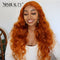 Xrs Beauty Hair Ginger Orange Lace Front Wig Body Wave Virgin Human Hair Transparent Lace Natural Hairline [CFW21]