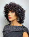 Jessies Wig Bouncy Curly Double Drawn Human Hair Wig With Bangs Rose Curly Hair Natural Black Color