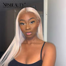 Xrs Beauty Hair Long Straight Platinum Blonde Human Hair 13x4 Transparent Lace Front Wig [CFW40]