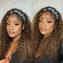 Dola Hair T6-27 Ombre Highlight Deep Curly Headband Human Hair Wig Brazilian