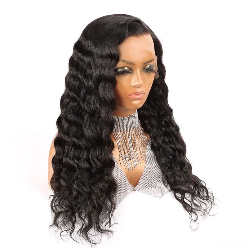 Dola Hair Loose Curly Swiss Lace Frontal Human Hair Wig Brazilian 8A