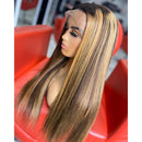 Dola Hair Hightlight Ombre P4-27 Straight Lace Closure Wig Brazilian 180 Density