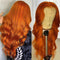 Dola Hair Ginger Orange Lace Closure Wig Brazilian Body Wave Human Hair Wig 180 Density