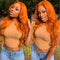 Dola Hair Ginger Orange Lace Closure Wig Brazilian Body Wave Human Hair Wig 180 Density