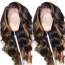 Dola Hair Highlight Body Wave Lace Closure Human Hair Wig 180 Density