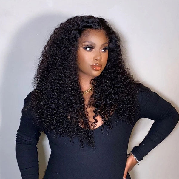 Dola Hair Pre Plucked 13*6 Swiss Transparent Lace Frontal Wig Kinky Curly